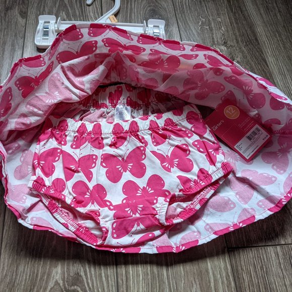 [KIDS 2/$20] NWT Baby Girl (12M) - CARTER'S Woven Butterfly Skirt Set - Picture 3 of 4